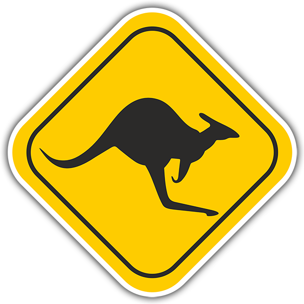 Car & Motorbike Stickers: Kangaroo Danger Sign