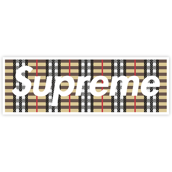Car & Motorbike Stickers: Supreme Tartan Box Logo