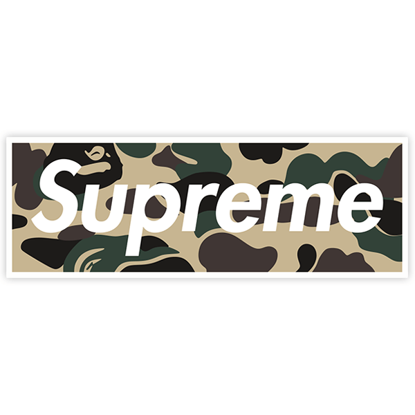 Car & Motorbike Stickers: Supreme Camo Box Logo