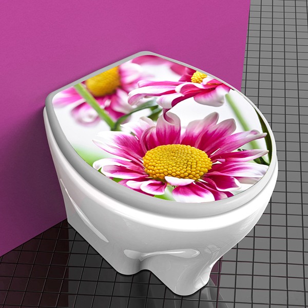 Wall Stickers: top wc pink flowers