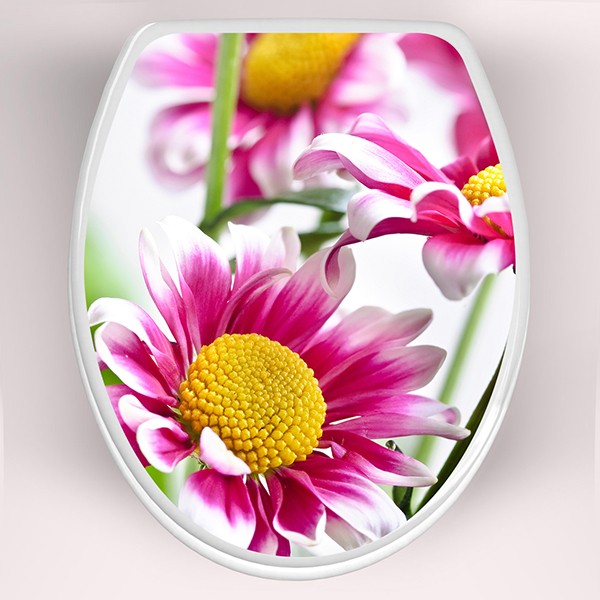 Wall Stickers: top wc pink flowers