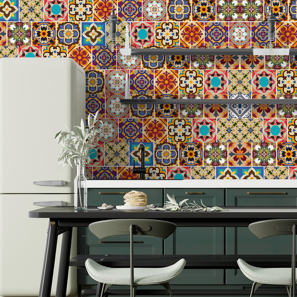 Wall Stickers: Kit 48 Tile stickers Talavera