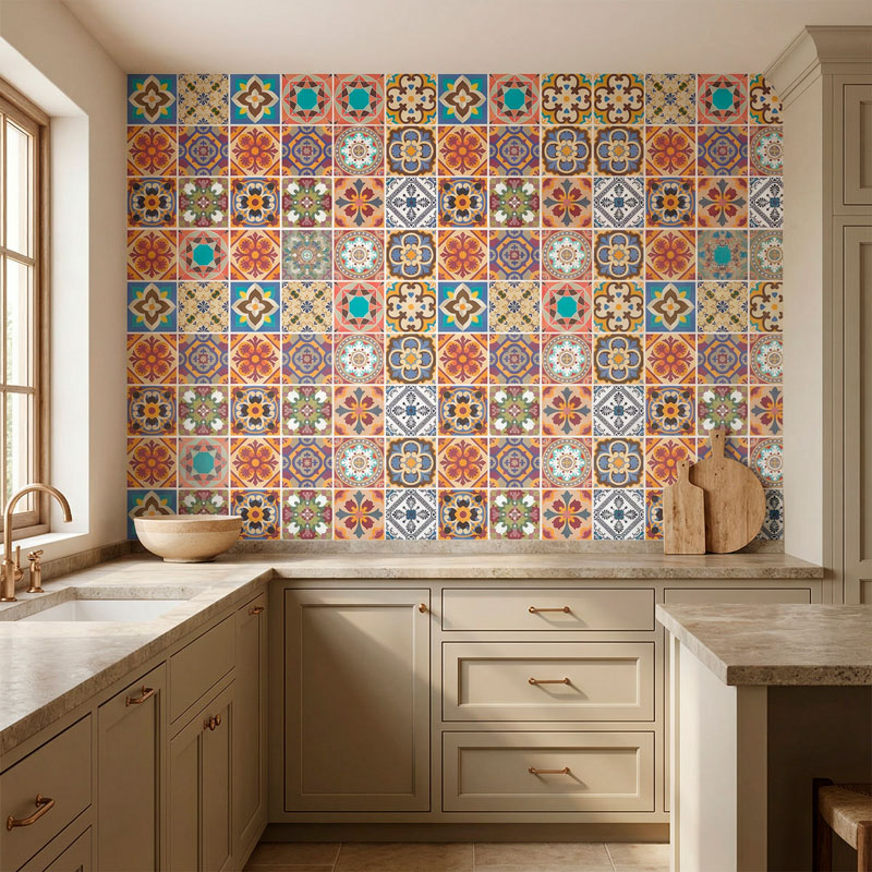 Kit 48 Tile stickers Talavera 9