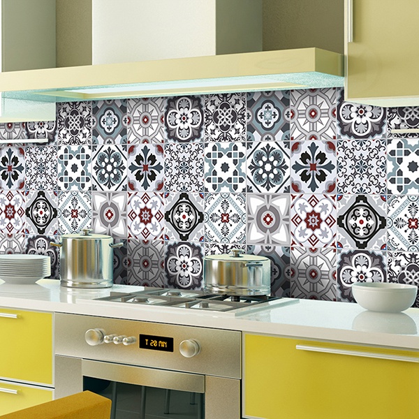 Wall Stickers: Kit 48 Tile stickers traditional 1