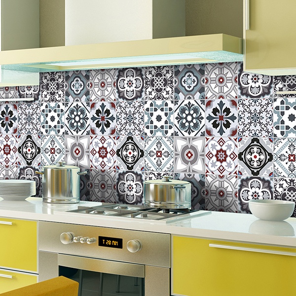 Wall Stickers: Kit 48 Tile stickers traditional