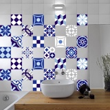 Wall Stickers: Kit 48 peel and stick tile Blue 4