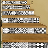 Wall Stickers: Kit 48 Tile black and white 3