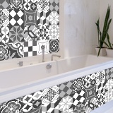 Wall Stickers: Kit 48 Tile black and white 4