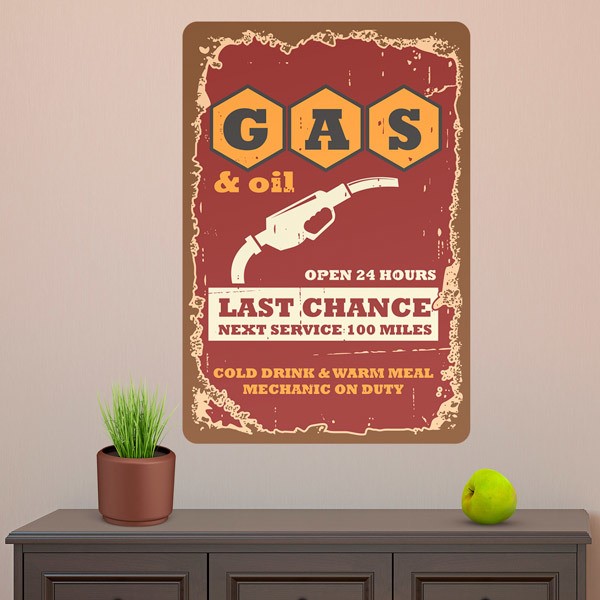 Wall Stickers: Gas & Oil Open 24 Hours