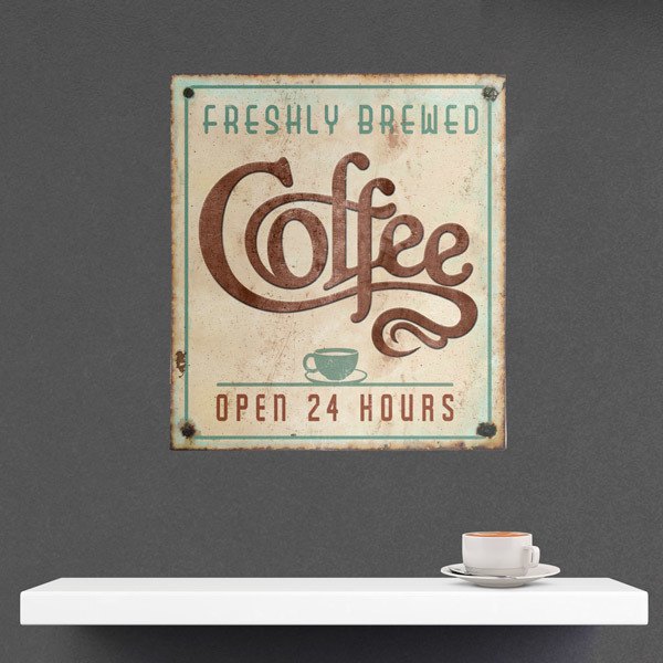 Wall Stickers: Coffee Open 24 Hours