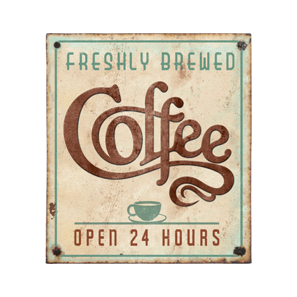 Wall Stickers: Coffee Open 24 Hours