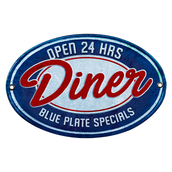 Wall Stickers: Open 24 hrs Diner