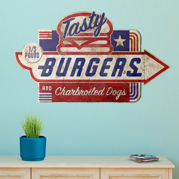Wall Stickers: Tasty Burguer and Charbroiled Dogs