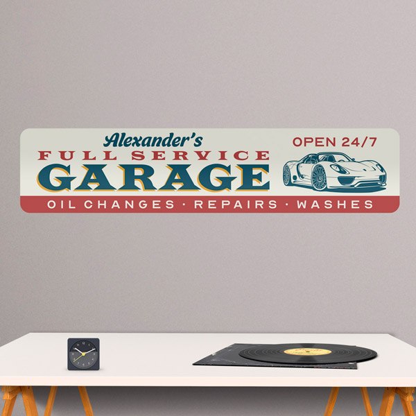 Wall Stickers: Garage Full Service Customised 1
