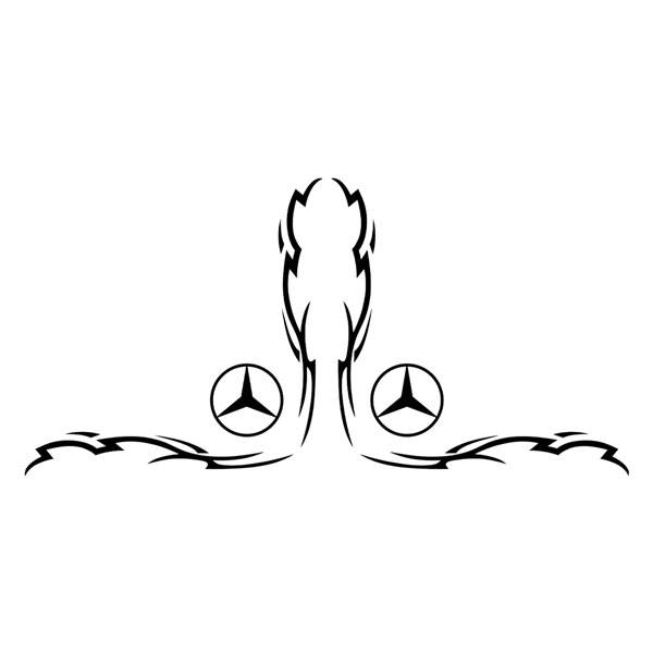 Car & Motorbike Stickers: Mercedes shield tribal for truck