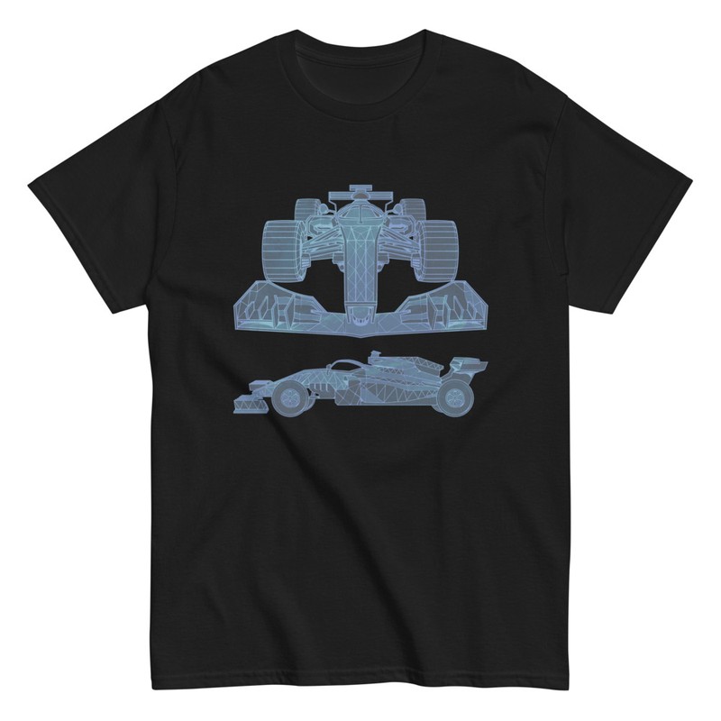 T-shirts: Formula 1 Car 3D Blueprint T-shirt