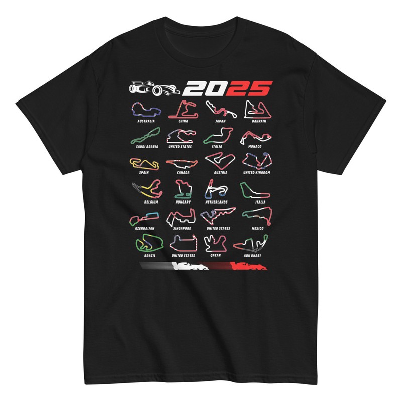T-shirts: Formula 1 Circuits Flags 2025