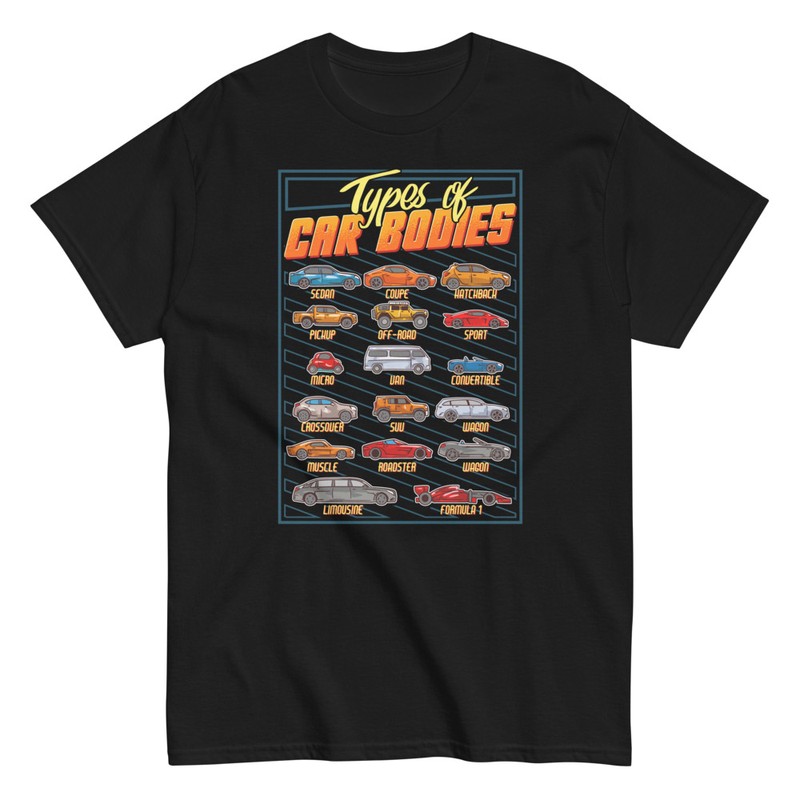 T-shirts: Car Body Types T-Shirt