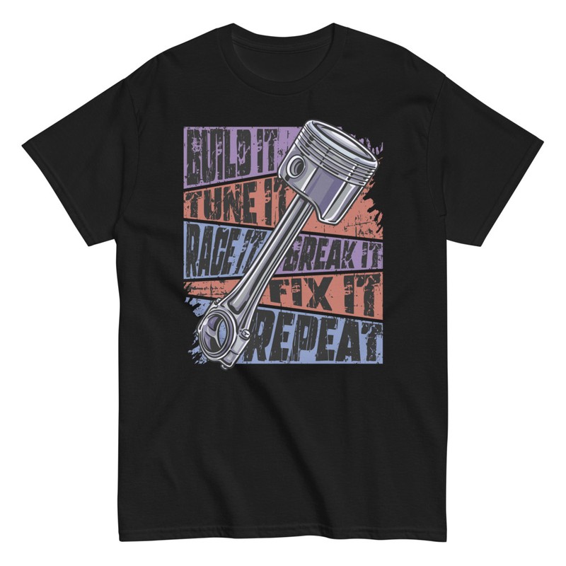 T-shirts: Build It Tune It Race It T-shirt for Motor Racing 