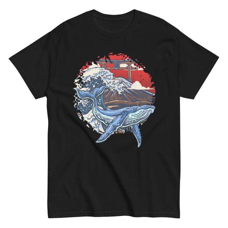 T-shirts: Whale in Kanagawa Wave