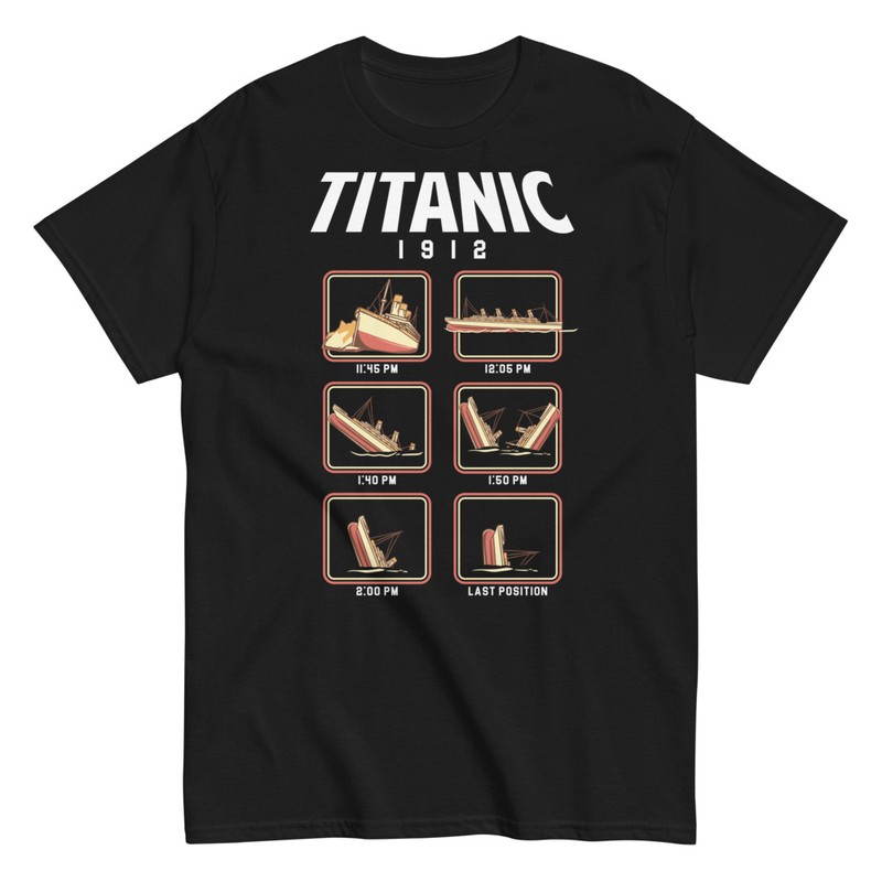 T-shirts: T-shirt Titanic 1912 with Sinking Positions