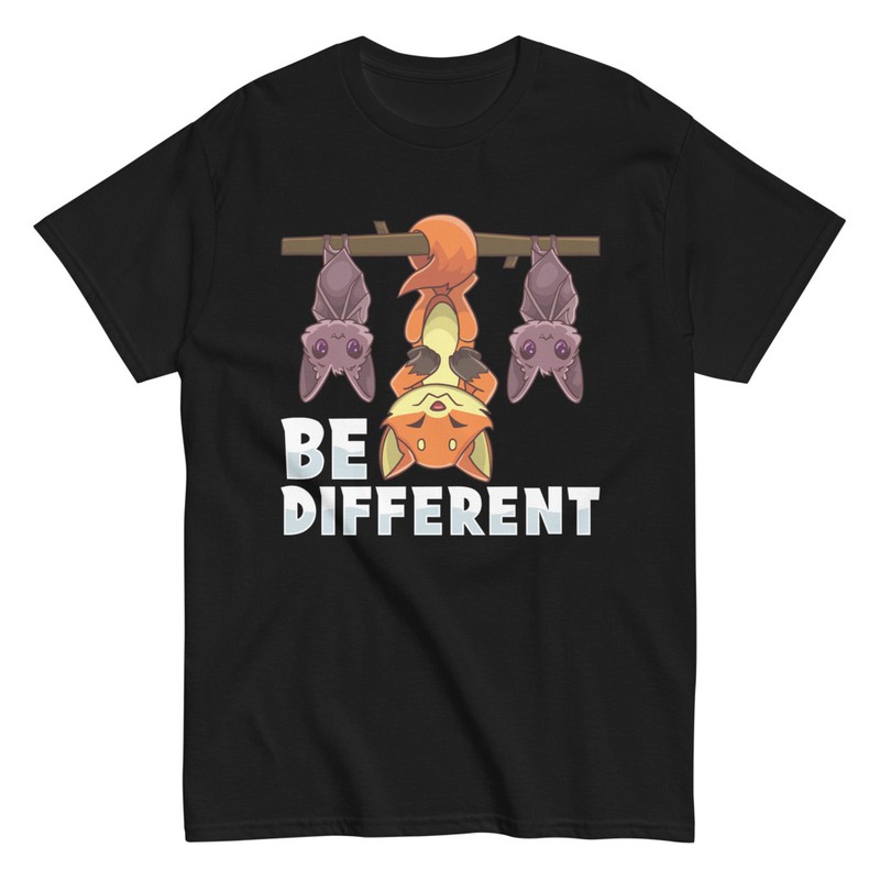 T-shirts: T-shirt Be Different with Fox and Bats