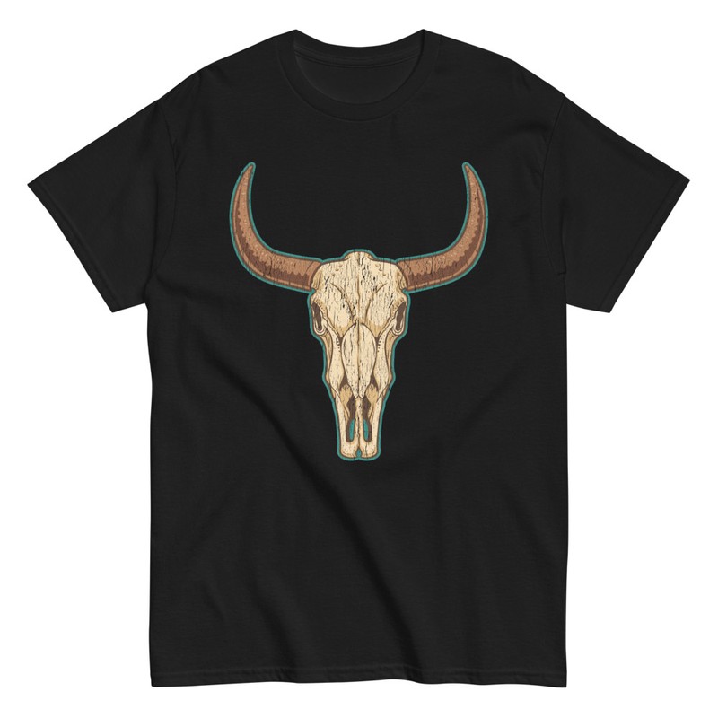 T-shirts: T-shirt bull skull