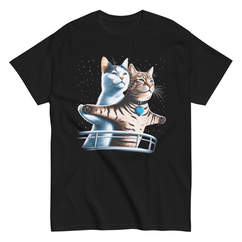 T-shirts: Cat Titanic Scene Parody T-Shirt