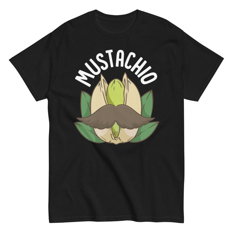 T-shirts: T-Shirt with Funny Mustachio Pistachio