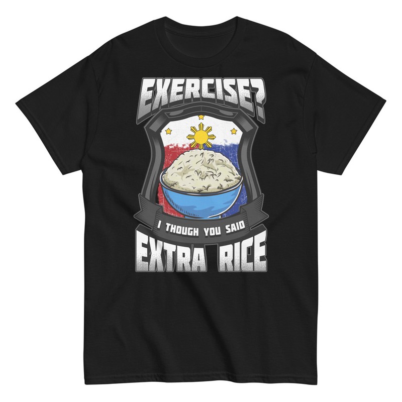 T-shirts: Exercise Extra Rice Funny T-shirt