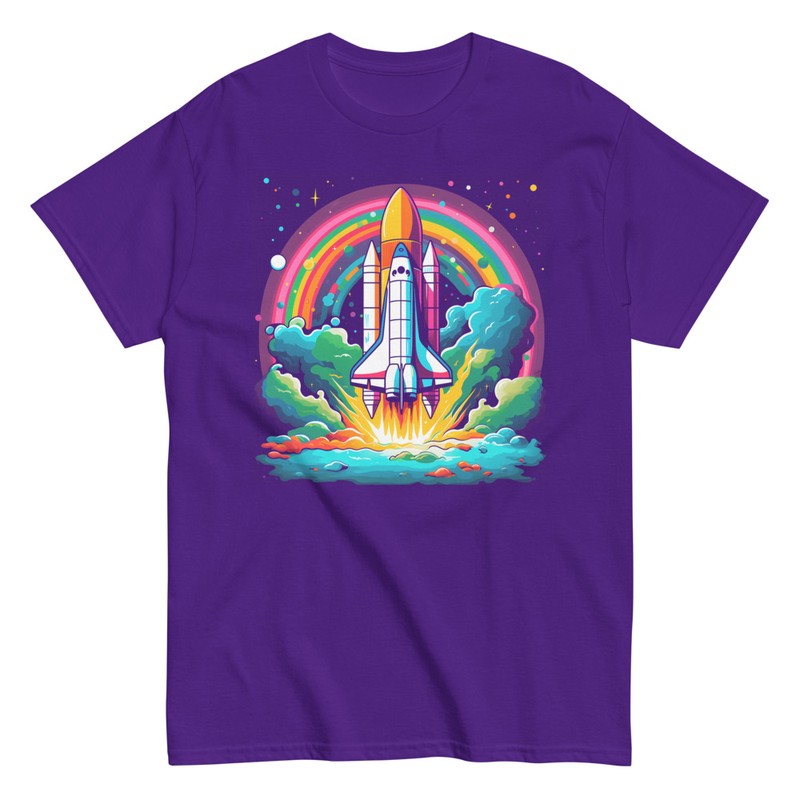 T-shirts: Space Shuttle and Rainbow