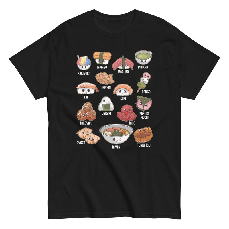 T-shirts: Kawaii Sushi Types