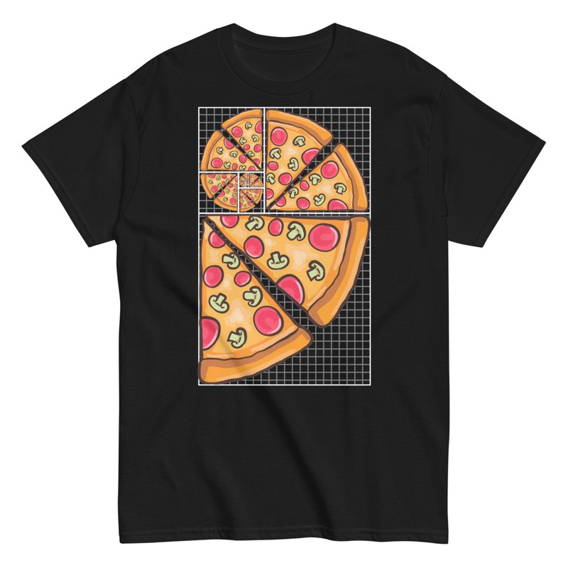 T-shirts: Fibonacci Spiral Pizza
