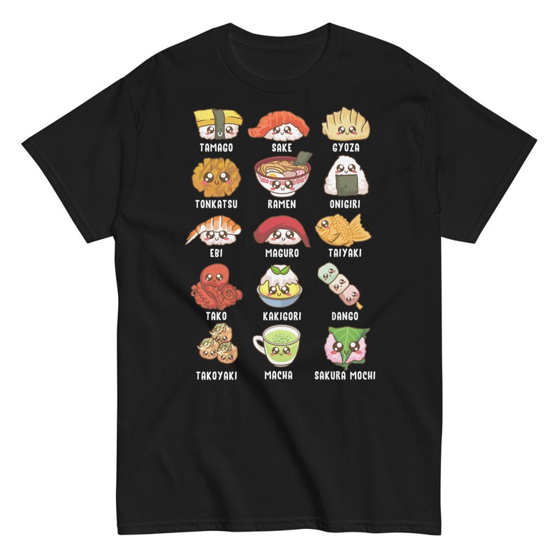 T-shirts: Kawaii Ramen and Sushi Types