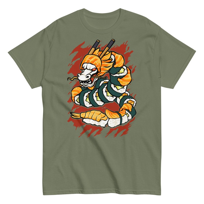 T-shirts: Salmon Sushi Dragon Oriental