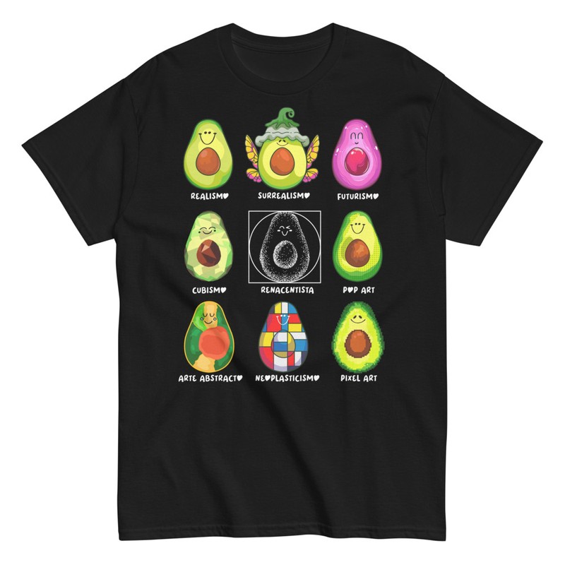 T-shirts: Artistic Styles of Avocados