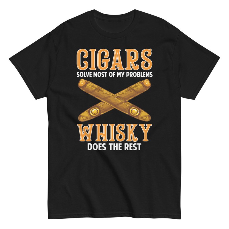 T-shirts: Cigars Solve Problems, Whisky Does the Rest T-Shir