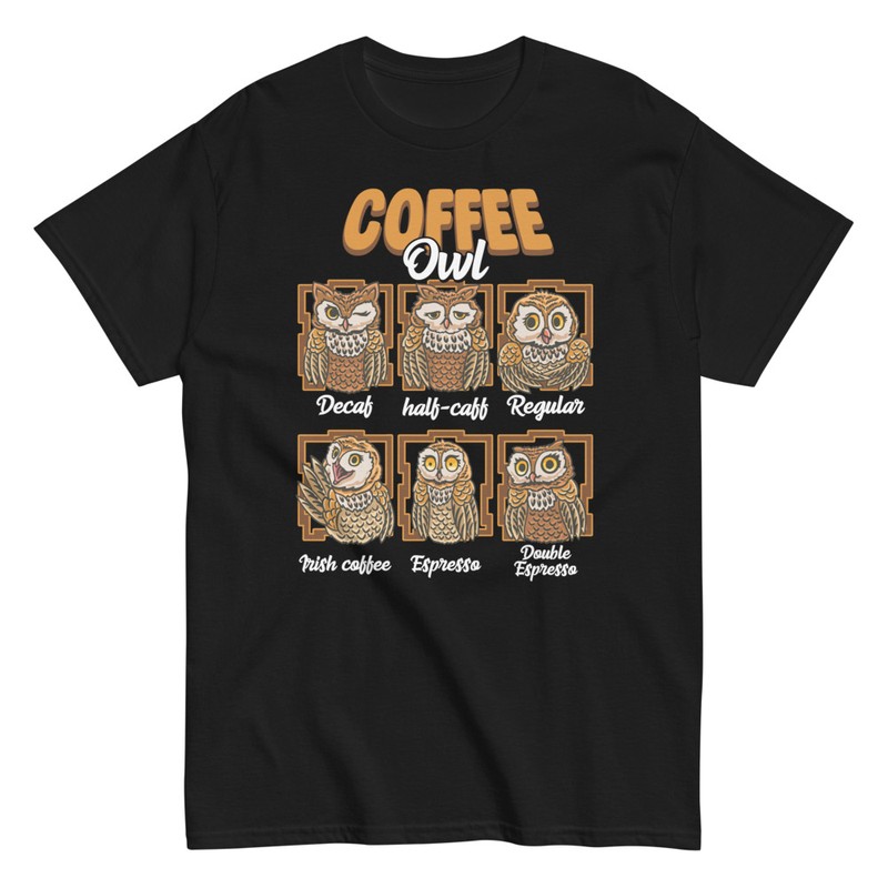 T-shirts: Types of Coffees According Owls