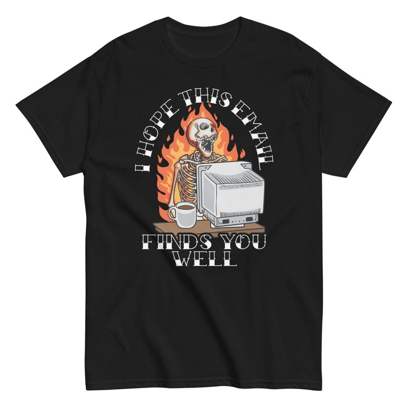 T-shirts: Halloween Coffee Email Skeleton T-shirt