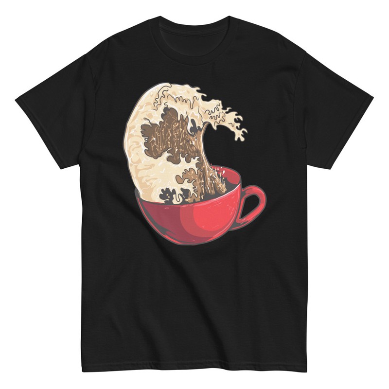 T-shirts: Coffee Cup Great Wave Kanagawa Fun