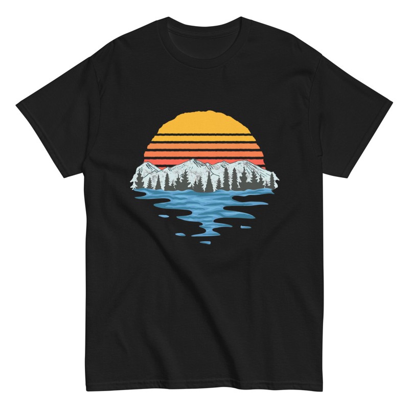 T-shirts: Sunset Over Mountain Lake