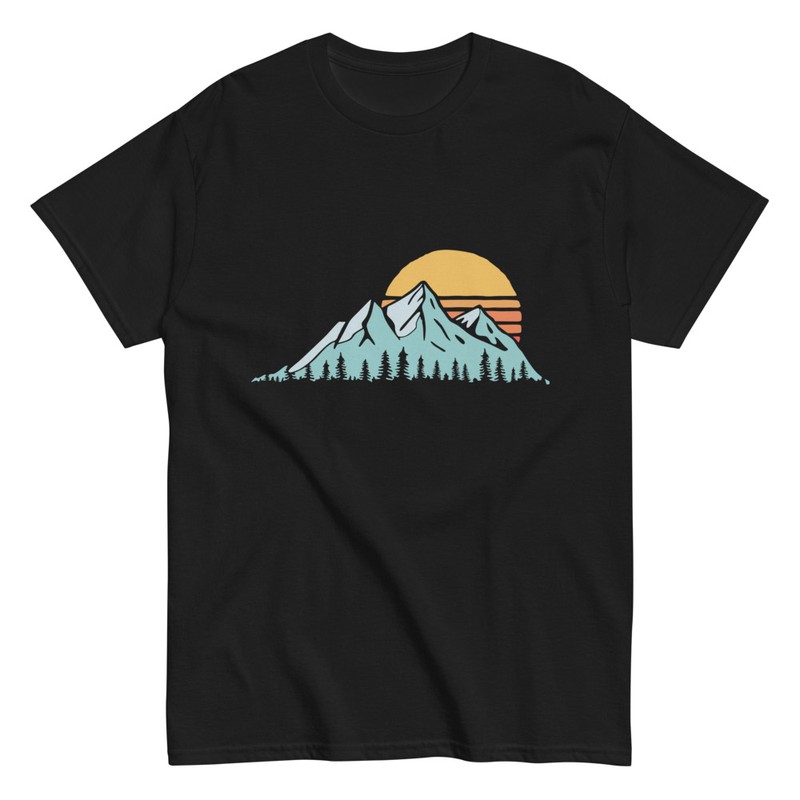 T-shirts: Puesta de Sol Montes Nevados y Bosque