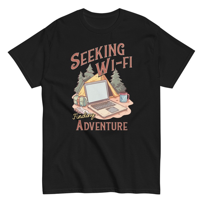 T-shirts: Seeking Wi-Fi Adventure Camping