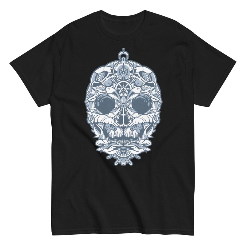 T-shirts: Skull with Marine Motifs Halloween