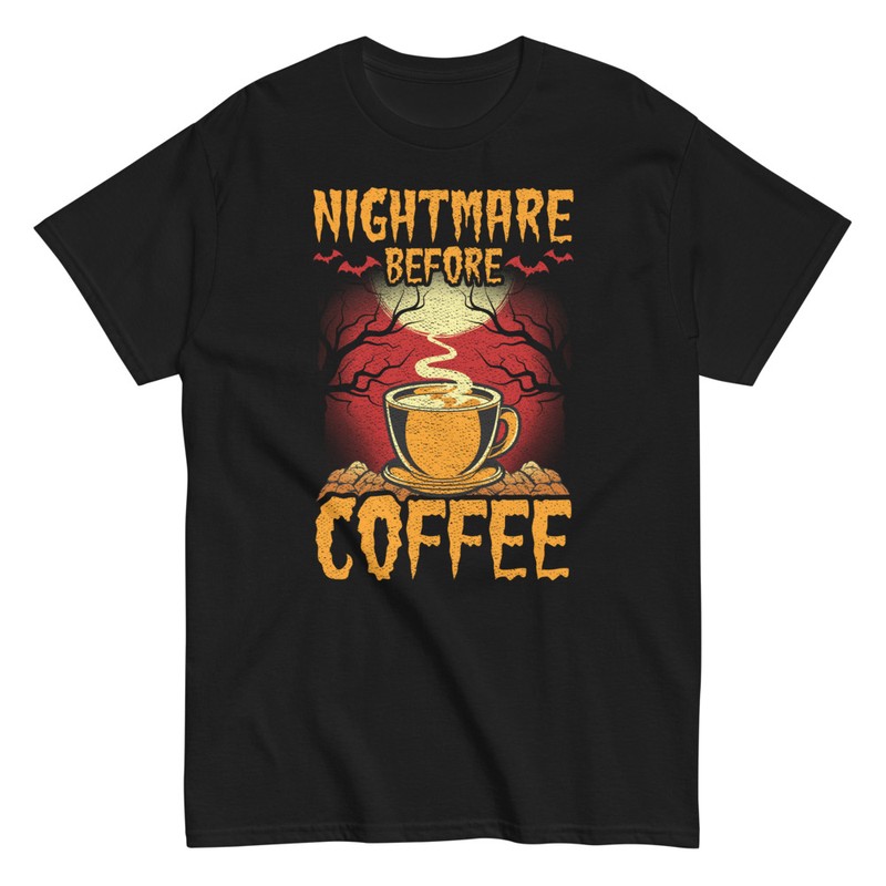 T-shirts: Nightmare Before Coffee Horror Scene