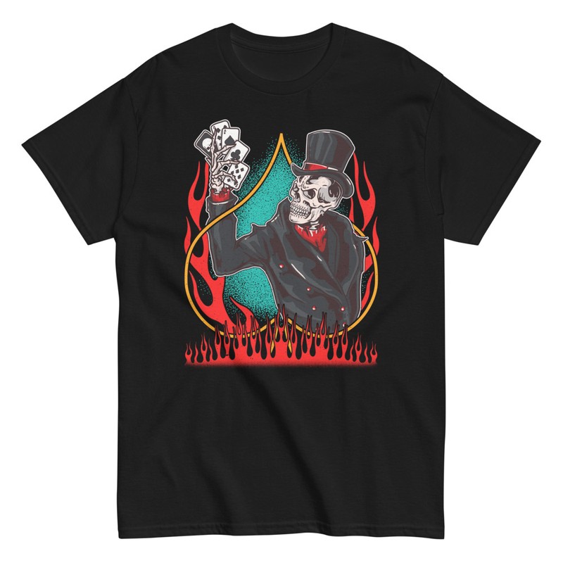 T-shirts: Skeleton Wizard Poker Tee