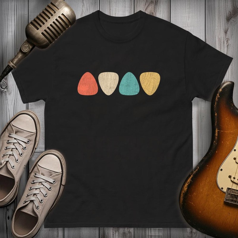 T-shirts: Vintage Guitar Picks Rock and Roll