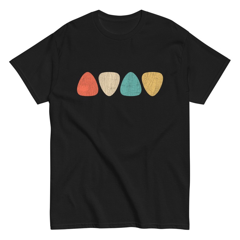 T-shirts: Vintage Guitar Picks Rock and Roll