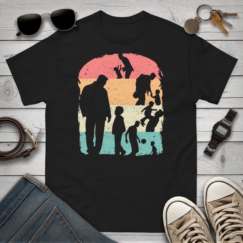 T-shirts: Father and Son Silhouettes Vintage
