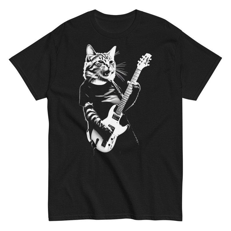 T-shirts: Heavy Metal Guitarist Cat
